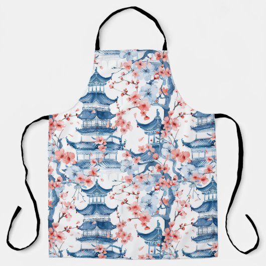Chinesische Pagode mit Kirschblüten (5) Schürze (Vorderseite)