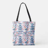 Chinesische Pagode mit Kirschblüten (5) Tasche (Rückseite)