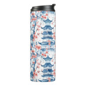 Chinesische Pagode mit Kirschblüten (5) Thermosbecher (Nach links gedreht)