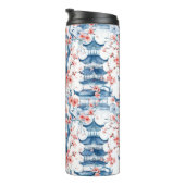 Chinesische Pagode mit Kirschblüten (5) Thermosbecher (Nach rechts gedreht)