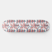 Chinesische Pagode mit Kirschblüten (6) Skateboard (Horizontal)