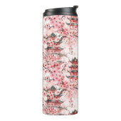 Chinesische Pagode mit Kirschblüten (7) Thermosbecher (Nach links gedreht)