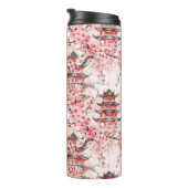 Chinesische Pagode mit Kirschblüten (7) Thermosbecher (Nach rechts gedreht)
