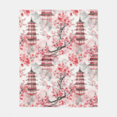 Chinesische Pagode mit Kirschblüten (9) Fleecedecke (Vorderseite)