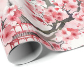Chinesische Pagode mit Kirschblüten (9) Geschenkpapier (Rolleneckpunkt)