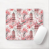 Chinesische Pagode mit Kirschblüten (9) Mousepad (Mit Mouse)