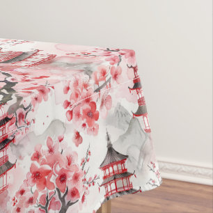 Chinesische Pagode mit Kirschblüten (9) Tischdecke