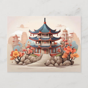 Chinesische Pagode Postkarte