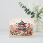 Chinesische Pagode Postkarte (Stehend Vorderseite)