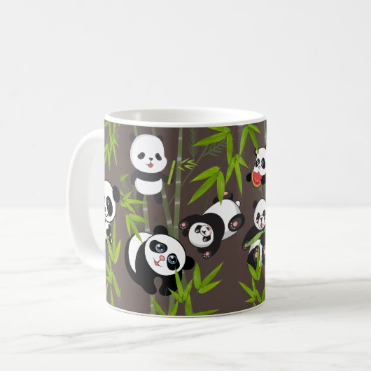 Chinesische Panda-Muster Kaffeetasse (Vorderseite Links)