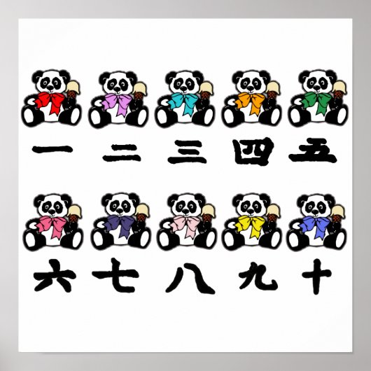 Chinesische Pandas zählen Poster (Vorne)
