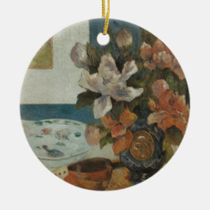 Chinesische Päonien und Mandoline von Paul Gauguin Keramikornament