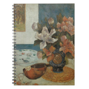 Chinesische Päonien und Mandoline von Paul Gauguin Notizblock