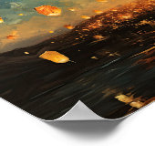 Chinesische Papier Laternen Landschaft Kunst Print Poster (Ecke)