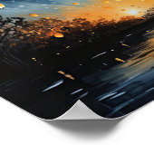 Chinesische Papier Laternen Landschaft Kunst Print Poster (Ecke)