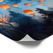 Chinesische Papier Laternen Landschaft Kunst Print Poster (Ecke)