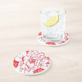 Chinesische Papiererzenie in Rot Getränkeuntersetzer (Seite)