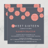 Chinesische Papiersäulen - Einladung 16 . Geburtst (Vorne/Hinten)