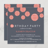 Chinesische Papiersäulen - Einladung 16 . Geburtst (Vorne/Hinten)