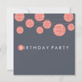 Chinesische Papiersäulen - Einladung 16 . Geburtst (Rückseite)