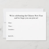 Chinesische Party Einladungen des neuen Jahres (Rückseite)