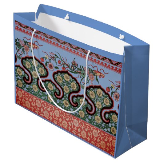 CHINESISCHE PATTERN GIFT BAG GROßE GESCHENKTÜTE (Rückseite Schrägansicht)