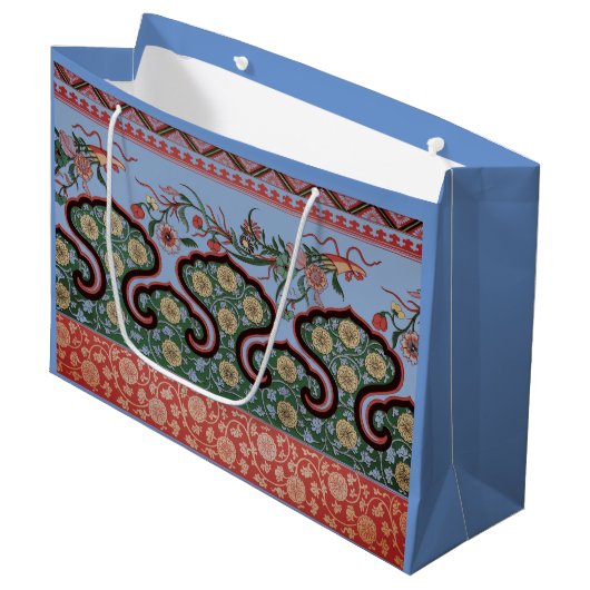 CHINESISCHE PATTERN GIFT BAG GROßE GESCHENKTÜTE (Vorderseite Schrägansicht)