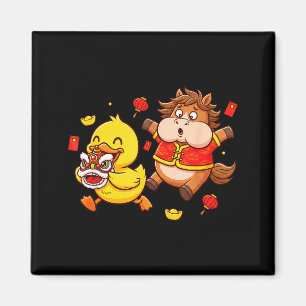 Chinesische Pferd Ente Lustig Kinder Männer Frauen Magnet