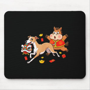 Chinesische Pferde-Whippet-Lustige Kinder Männer F Mousepad