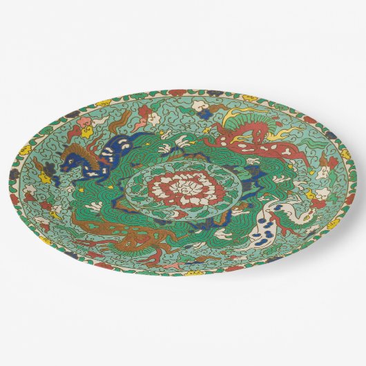 Chinesische Pferdedesignpapier-Teller Pappteller (Schrägansicht)