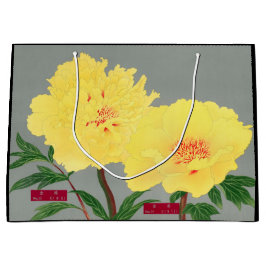 CHINESISCHE POPPIES GELBE UND GARTENGIFT BAG GROßE GESCHENKTÜTE