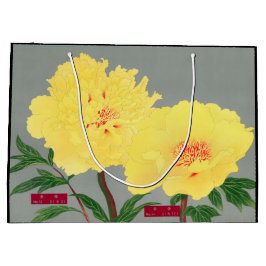 CHINESISCHE POPPIES GELBE UND GARTENGIFT BAG GROßE GESCHENKTÜTE