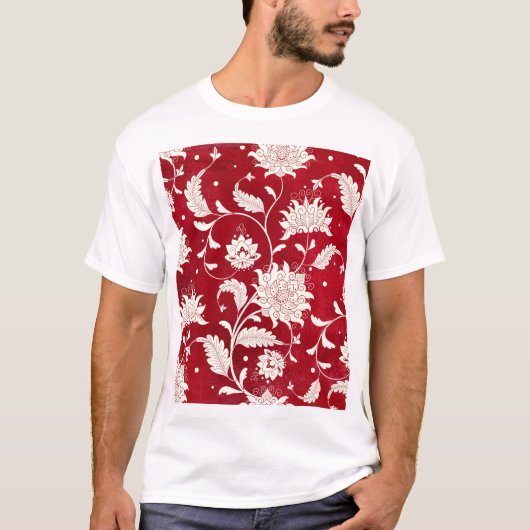 Chinesische Porzellannachahmung: Blumenmalerei T-Shirt (Vorderseite)