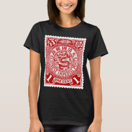Chinesische Postage-Briefmarke in Rot T-Shirt