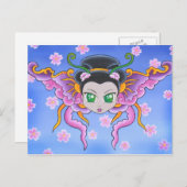 Chinesische Prinzessin Butterfly Postcard Postkarte (Vorne/Hinten)