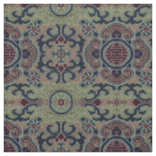 Chinesische Qing-Dynastie Blume Brocade Muster Fab Stoff (Muster)