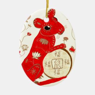 Chinesische Ratten-Astrologie-Verzierung Keramikornament