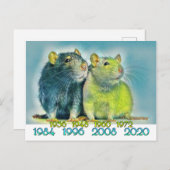 Chinesische Rattenjahre Postkarte (Vorne/Hinten)