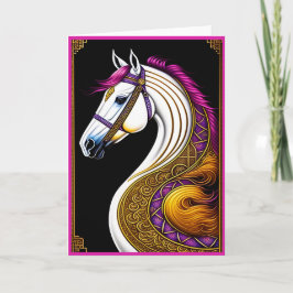 Chinesische Reitkarte für das neue Jahr Karte