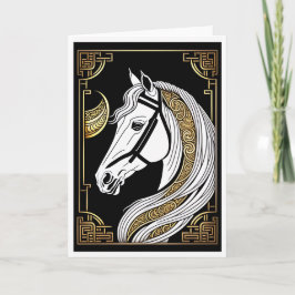 Chinesische Reitkarte für das neue Jahr Karte