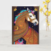 Chinesische Reitkarte für das neue Jahr Karte (Gelbe Blume)