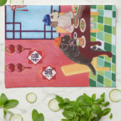 Chinesische Restaurant-Malerei Labradors Handtuch (Gefaltet)