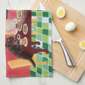 Chinesische Restaurant-Malerei Labradors Handtuch (Viertel Falte)