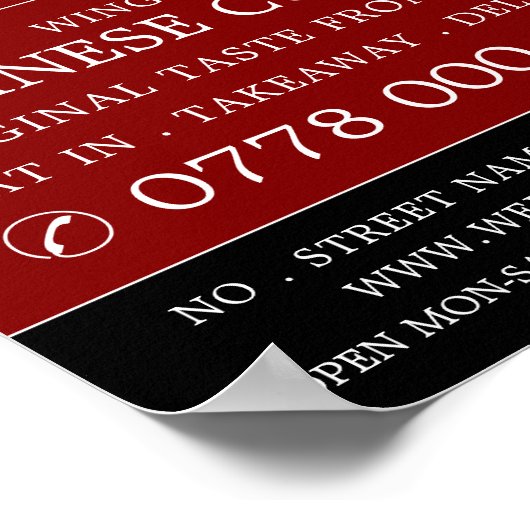 Chinesische Restaurantwerbung Poster (Ecke)