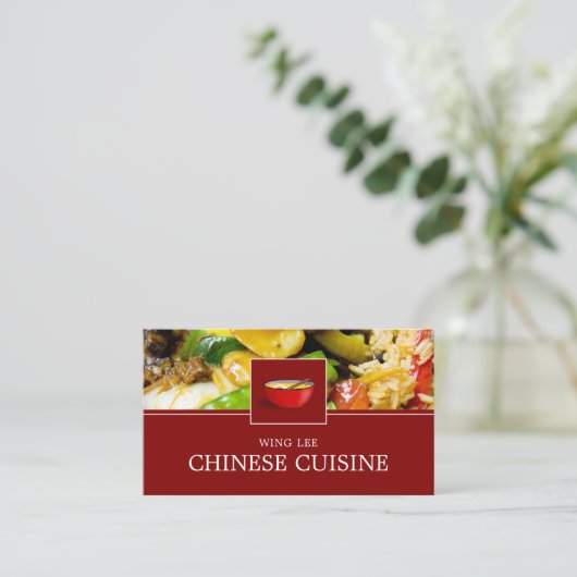 Chinesische Restaurantwerbung Visitenkarte (Stehend Vorderseite)