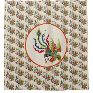 Chinesische Roosterkunst Duschvorhang