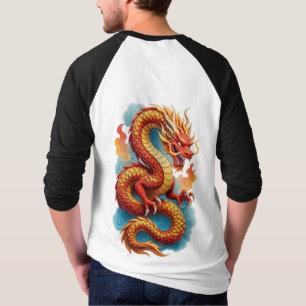 Chinesische rote Drache-feuer Illustration-67561 T-Shirt