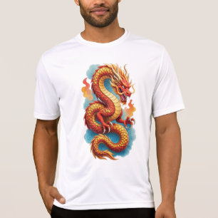 Chinesische rote Drache feurige Illustration-67561 T-Shirt