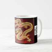 Chinesische rote Drache-Tasse Kaffeetasse (VorderseiteRechts)