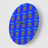 Chinesische Ruhe-Symbol auf blauer Uhr (Winkel)